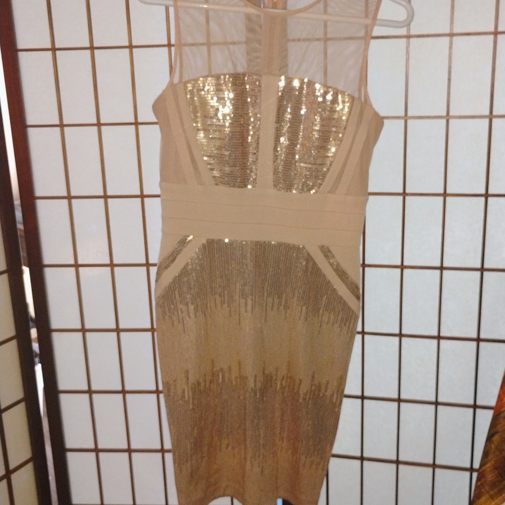 Elegant Gold Sequin Dress